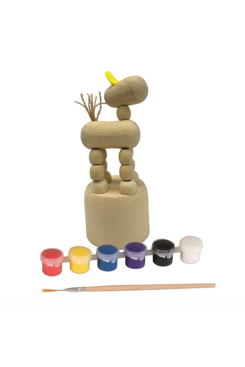 Houten Push-Up Paard Om Te Verven 3+ van Egmont Toys | Kids Conceptstore Le Fanfare