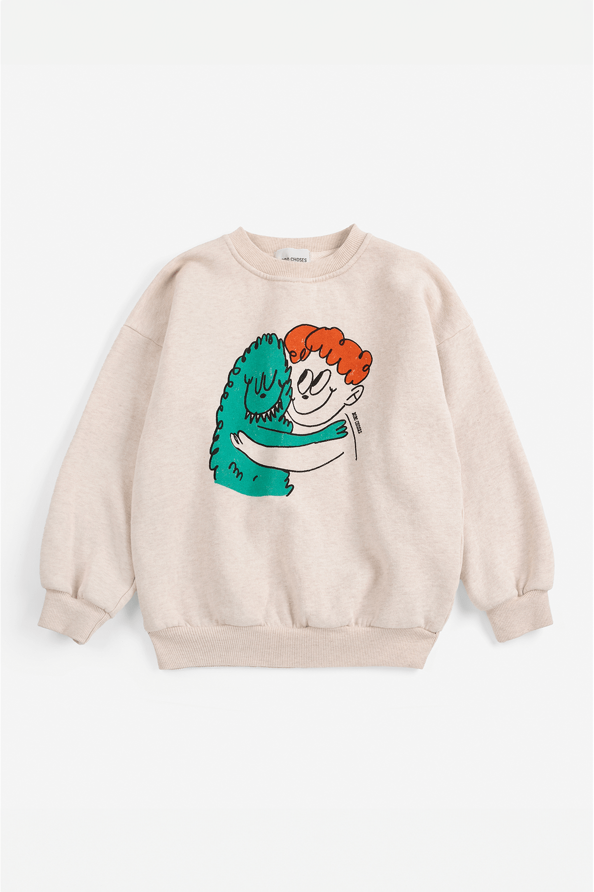 Hug Hairy Monster sweatshirt - Beige van Bobo Choses | Kids Conceptstore Le Fanfare