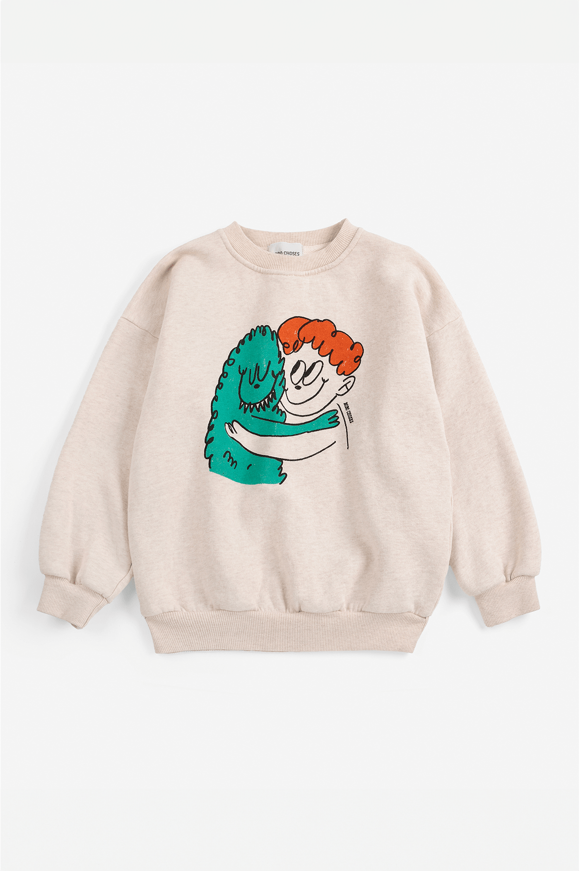 Hug Hairy Monster sweatshirt - Beige van Bobo Choses | Kids Conceptstore Le Fanfare