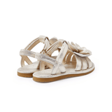 Iles Fields Sandals - Shimmer Buttercup - Silver Metallic Leather van Donsje Amsterdam | Kids Conceptstore Le Fanfare