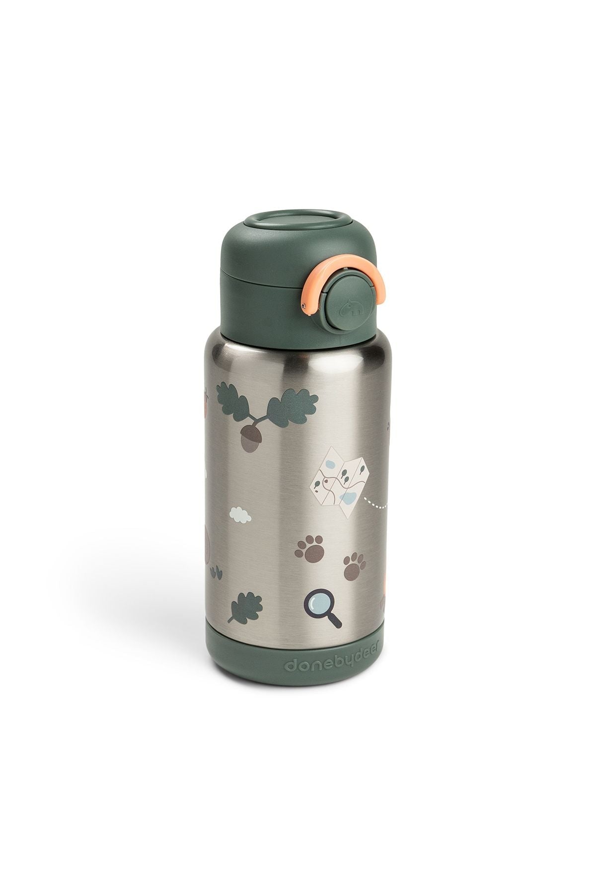 Insulated straw bottle | Tiny trails - Green van Done by Deer | Kids Conceptstore Le Fanfare