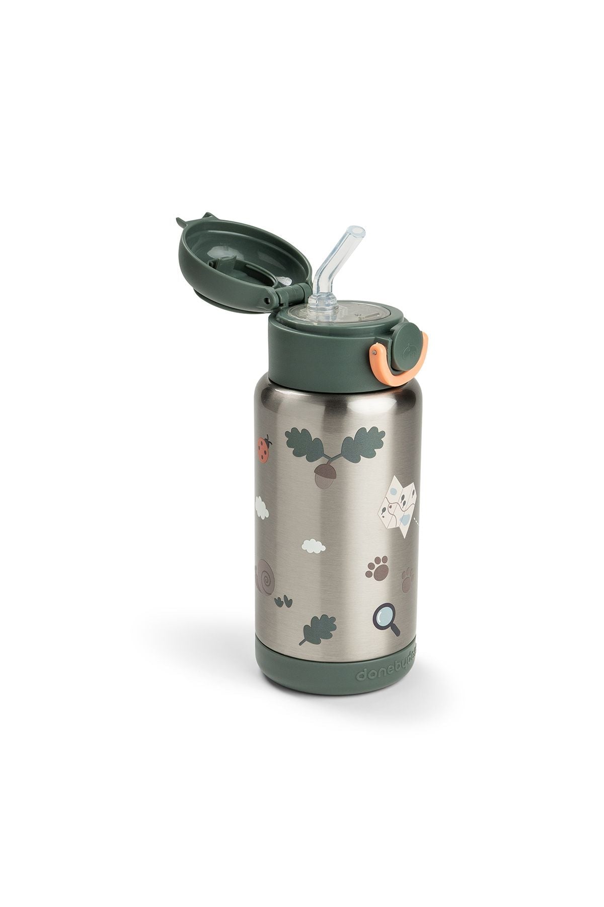 Insulated straw bottle | Tiny trails - Green van Done by Deer | Kids Conceptstore Le Fanfare