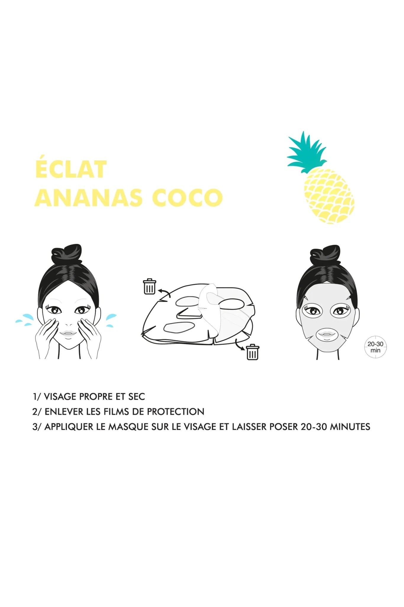 Inuwet Fruit Collection Face Mask - Radiance Pineapple Coco van Inuwet | Kids Conceptstore Le Fanfare