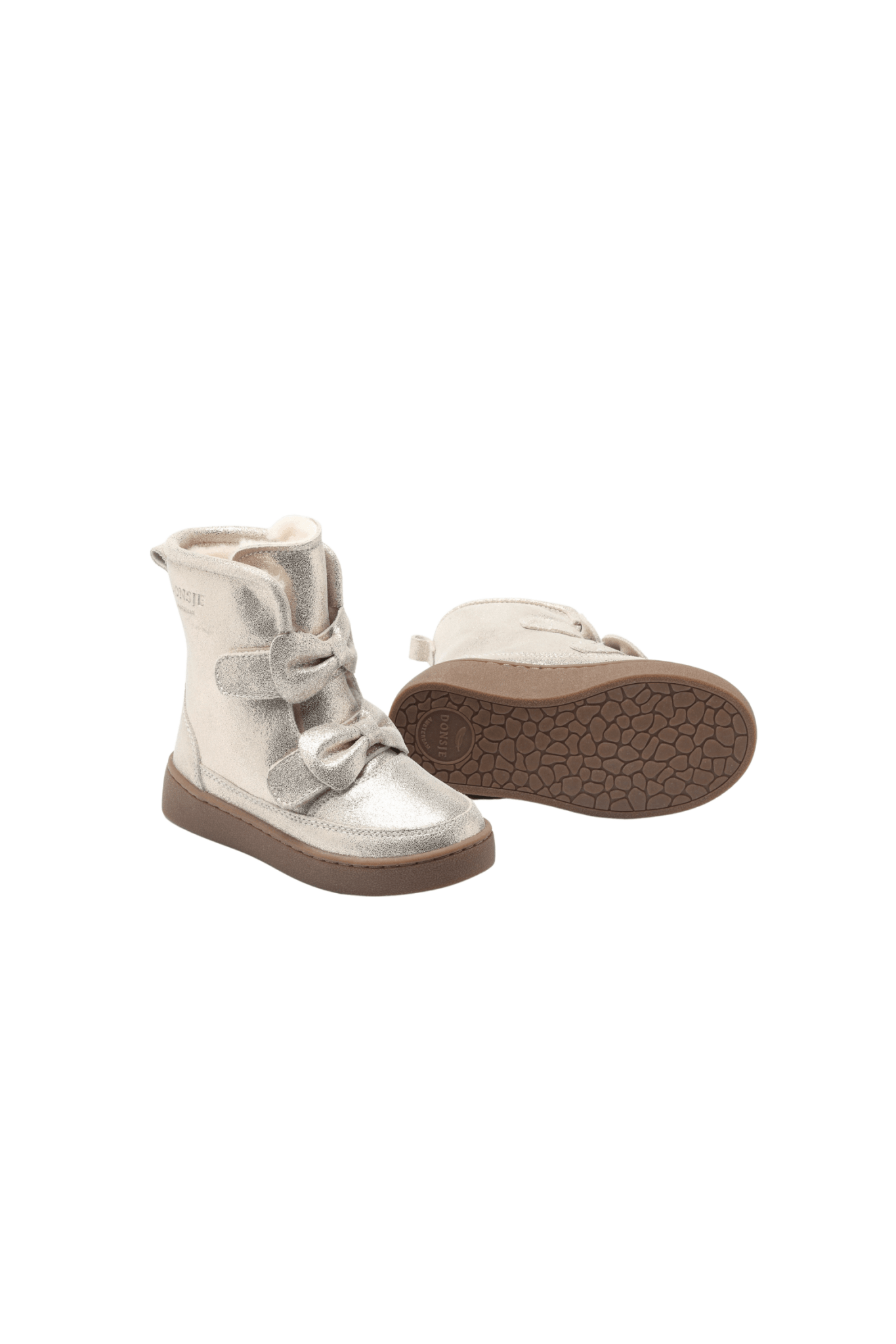 Isa Exclusive Boots - Silver Metallic Leather van Donsje Amsterdam | Kids Conceptstore Le Fanfare