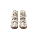 Isa Exclusive Boots - Silver Metallic Leather van Donsje Amsterdam | Kids Conceptstore Le Fanfare