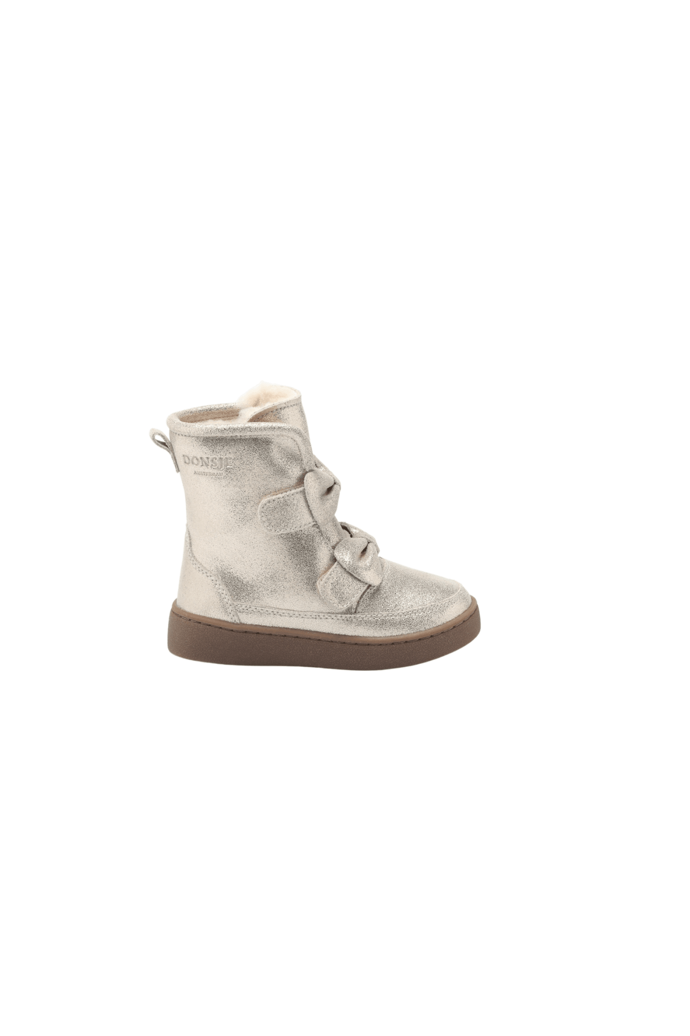 Isa Exclusive Boots - Silver Metallic Leather van Donsje Amsterdam | Kids Conceptstore Le Fanfare