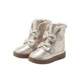 Isa Exclusive Boots - Silver Metallic Leather van Donsje Amsterdam | Kids Conceptstore Le Fanfare
