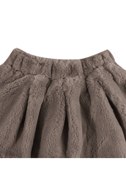 Isabelle Skirt Dark Taupe Teddy van Donsje Amsterdam | Kids Conceptstore Le Fanfare