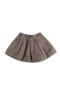 Isabelle Skirt Dark Taupe Teddy van Donsje Amsterdam | Kids Conceptstore Le Fanfare
