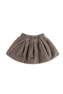 Isabelle Skirt Dark Taupe Teddy van Donsje Amsterdam | Kids Conceptstore Le Fanfare
