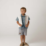 Ithri Shorts - Bear - Foggy Blue van Donsje Amsterdam | Kids Conceptstore Le Fanfare