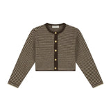 Jade Cardigan - Stripes Brown/Ecru van Charlie Petite | Kids Conceptstore Le Fanfare
