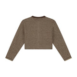 Jade Cardigan - Stripes Brown/Ecru van Charlie Petite | Kids Conceptstore Le Fanfare