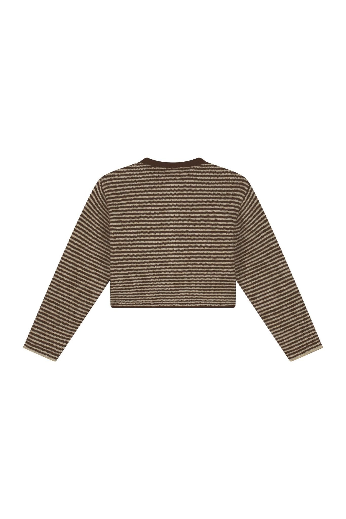 Jade Cardigan - Stripes Brown/Ecru van Charlie Petite | Kids Conceptstore Le Fanfare