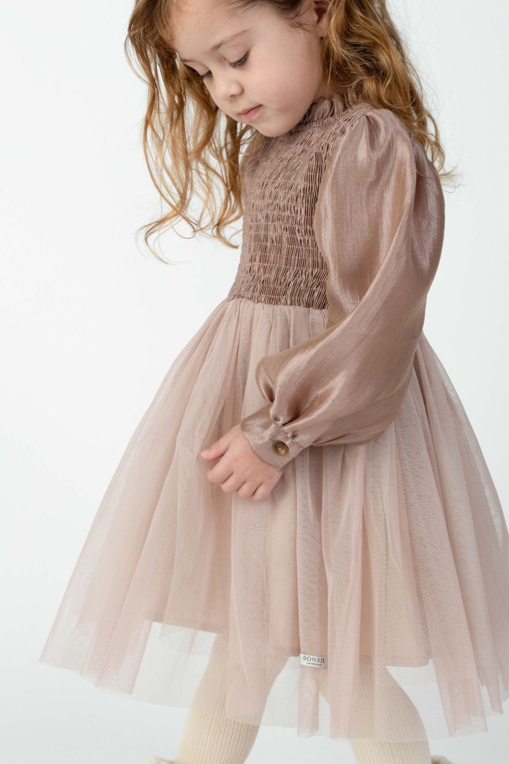 Janice Dress - Rose Brown van Donsje Amsterdam | Kids Conceptstore Le Fanfare