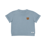 Jarne T-shirt - Bear - Foggy Blue van Donsje Amsterdam | Kids Conceptstore Le Fanfare