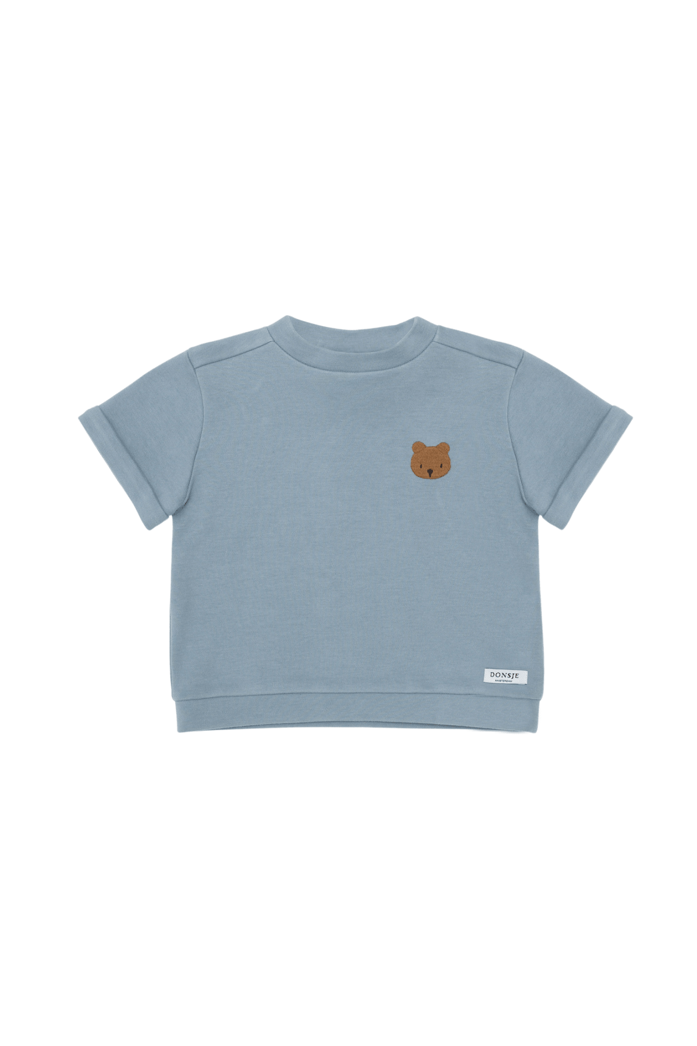 Jarne T-shirt - Bear - Foggy Blue van Donsje Amsterdam | Kids Conceptstore Le Fanfare
