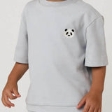 Jarne T-shirt - Panda - Ice Blue van Donsje Amsterdam | Kids Conceptstore Le Fanfare