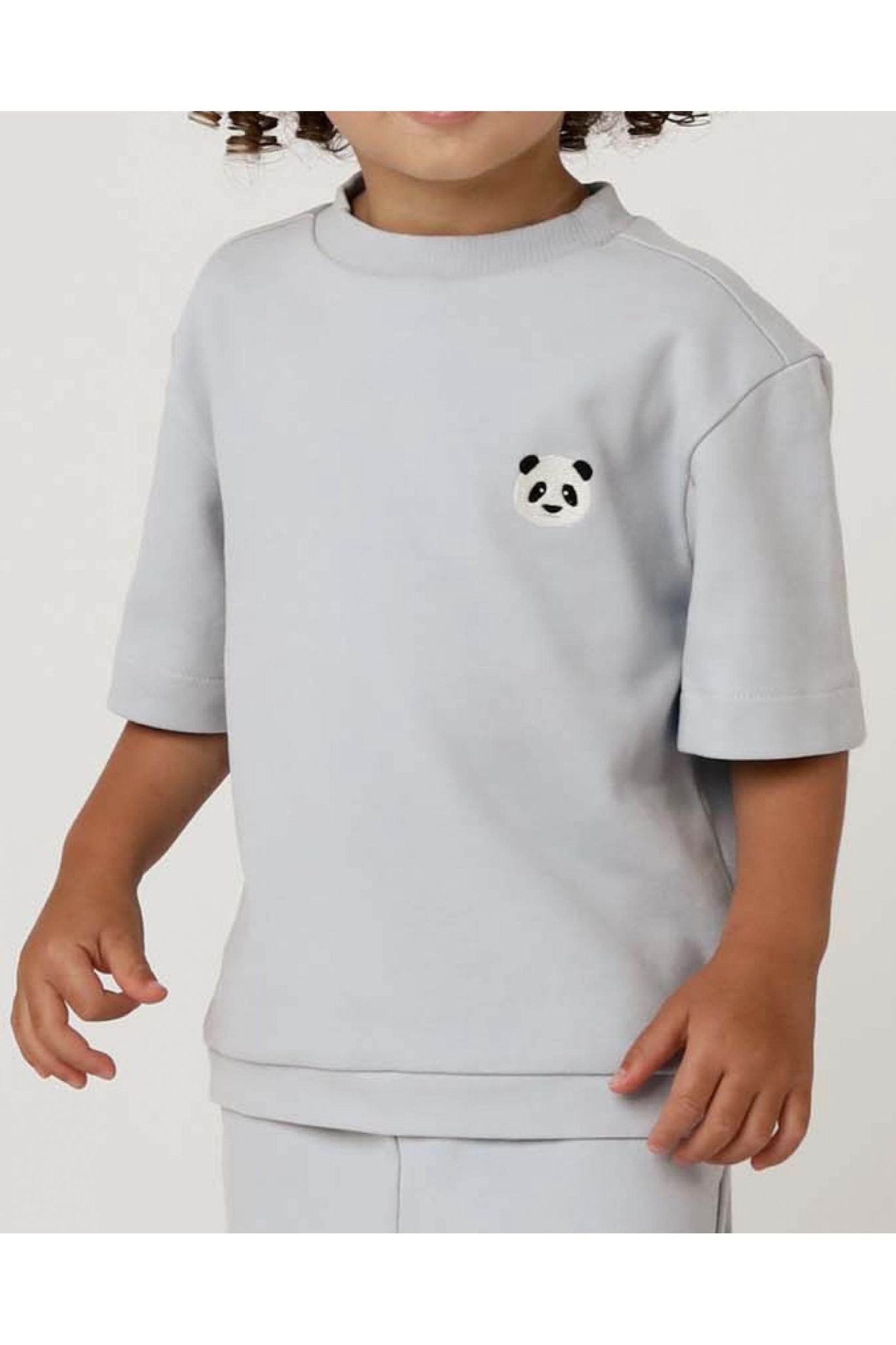 Jarne T-shirt - Panda - Ice Blue van Donsje Amsterdam | Kids Conceptstore Le Fanfare
