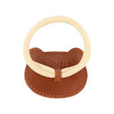 Josy Classic Hair Tie - Bear - Cognac Classic Leather van Donsje Amsterdam | Kids Conceptstore Le Fanfare