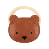 Josy Classic Hair Tie - Bear - Cognac Classic Leather van Donsje Amsterdam | Kids Conceptstore Le Fanfare