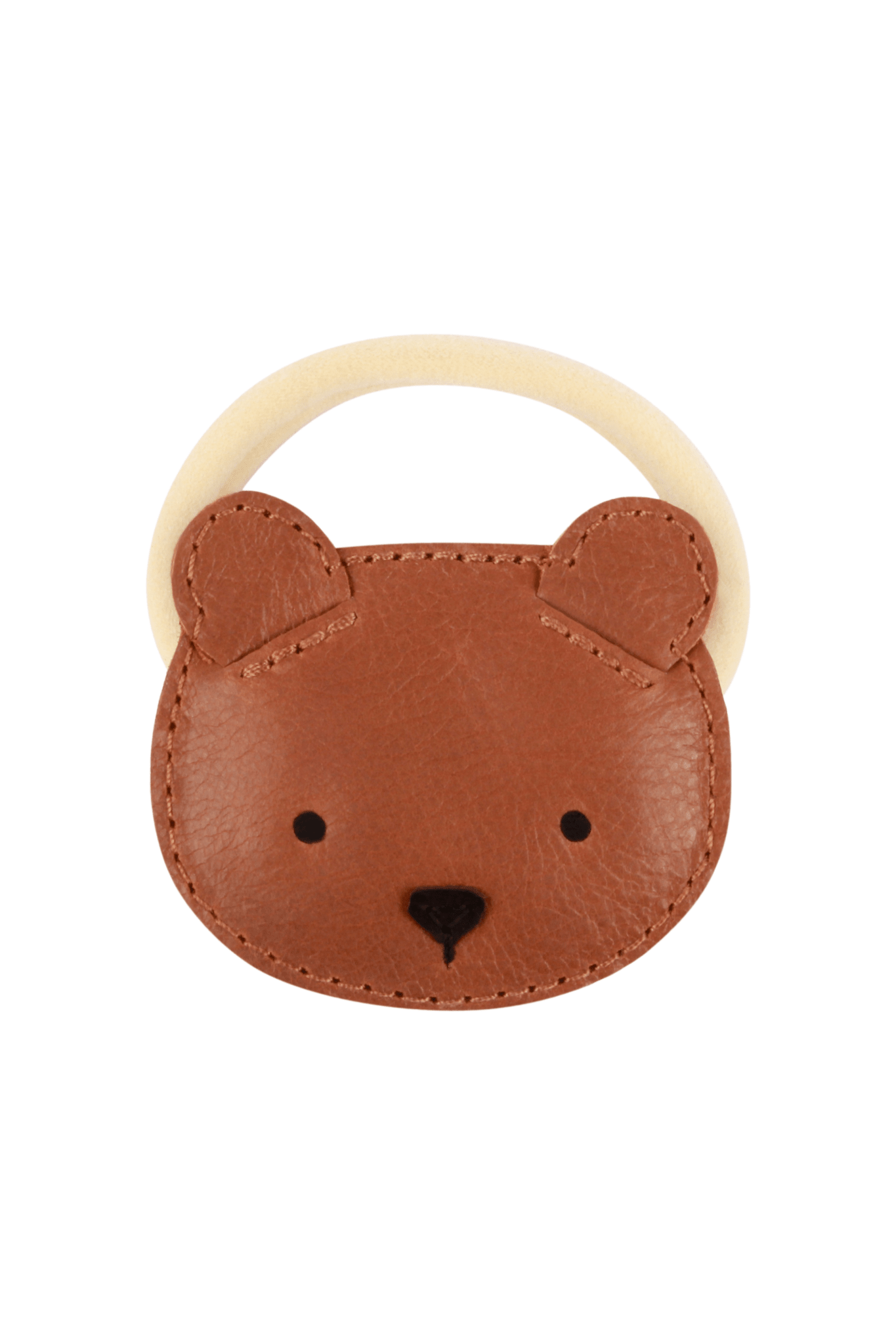 Josy Classic Hair Tie - Bear - Cognac Classic Leather van Donsje Amsterdam | Kids Conceptstore Le Fanfare