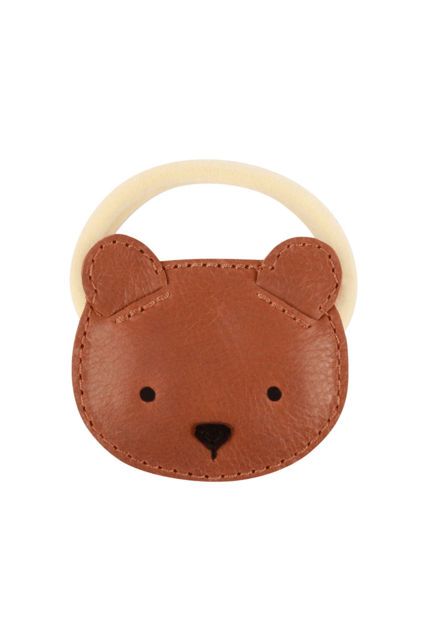 Josy Classic Hair Tie - Bear - Cognac Classic Leather van Donsje Amsterdam | Kids Conceptstore Le Fanfare