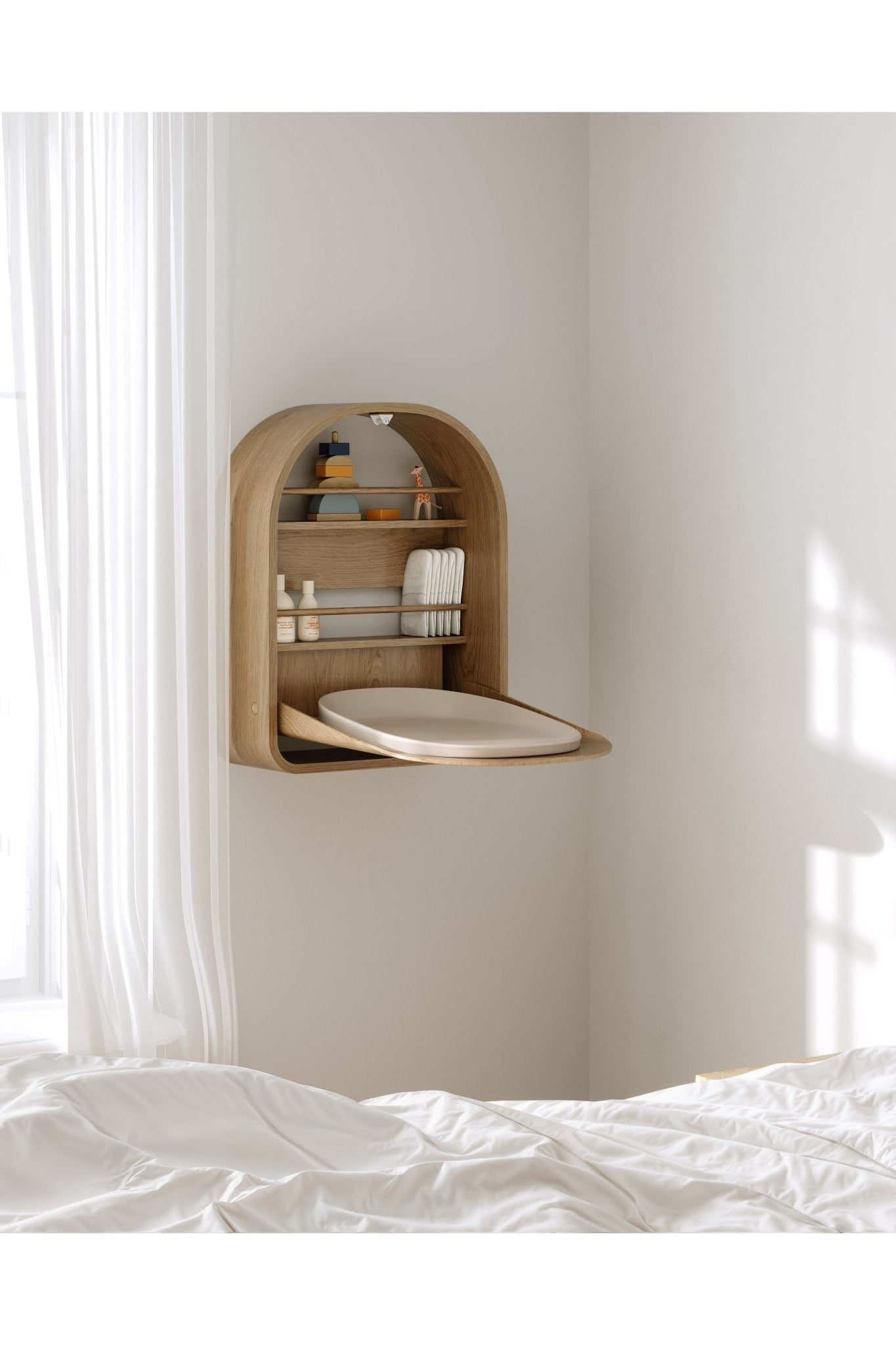 Kai wall changing table - Nautral oil van KAS Kopenhagen | Kids Conceptstore Le Fanfare