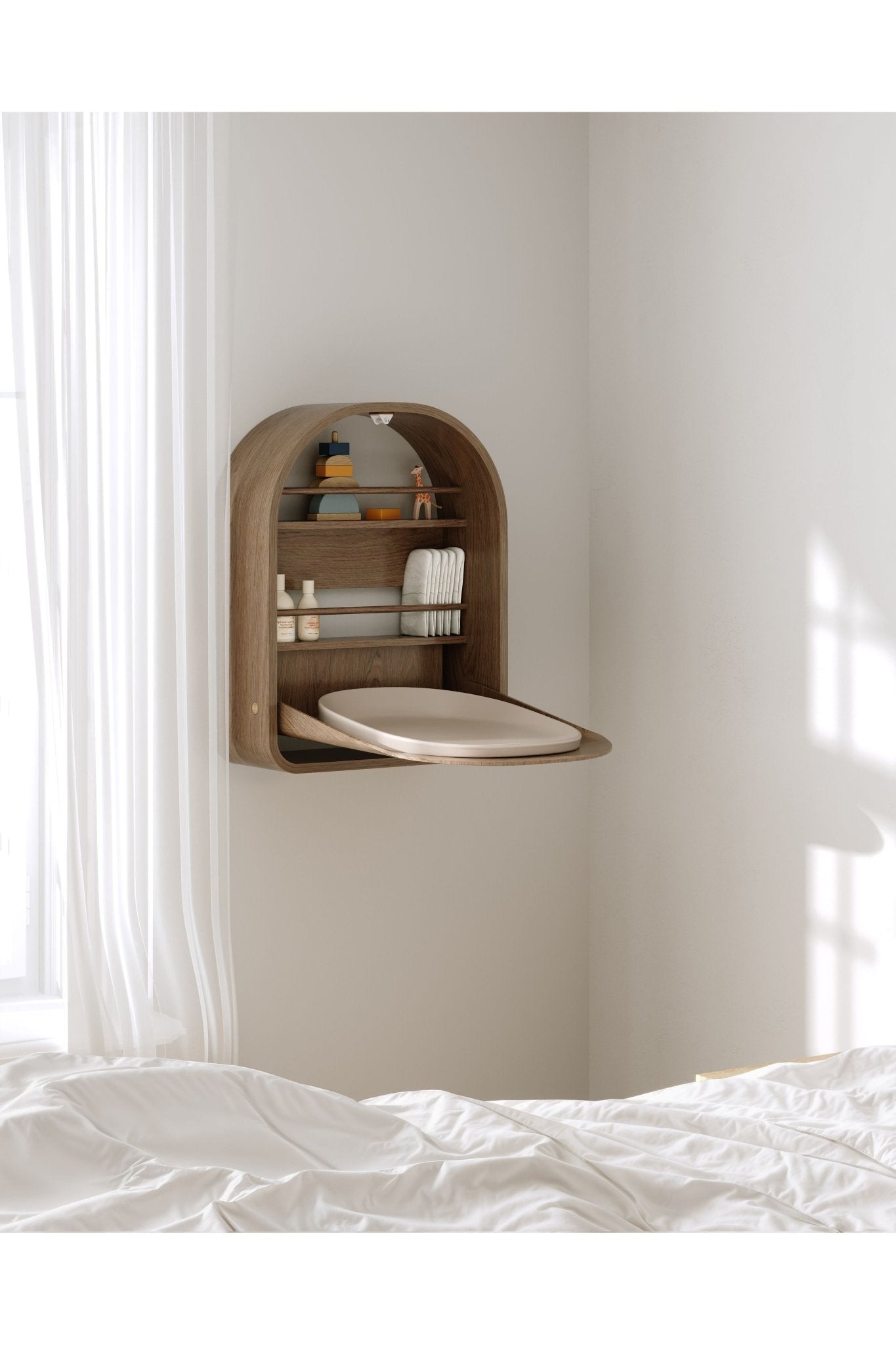 Kai wall changing table - Smoked oak van KAS Kopenhagen | Kids Conceptstore Le Fanfare