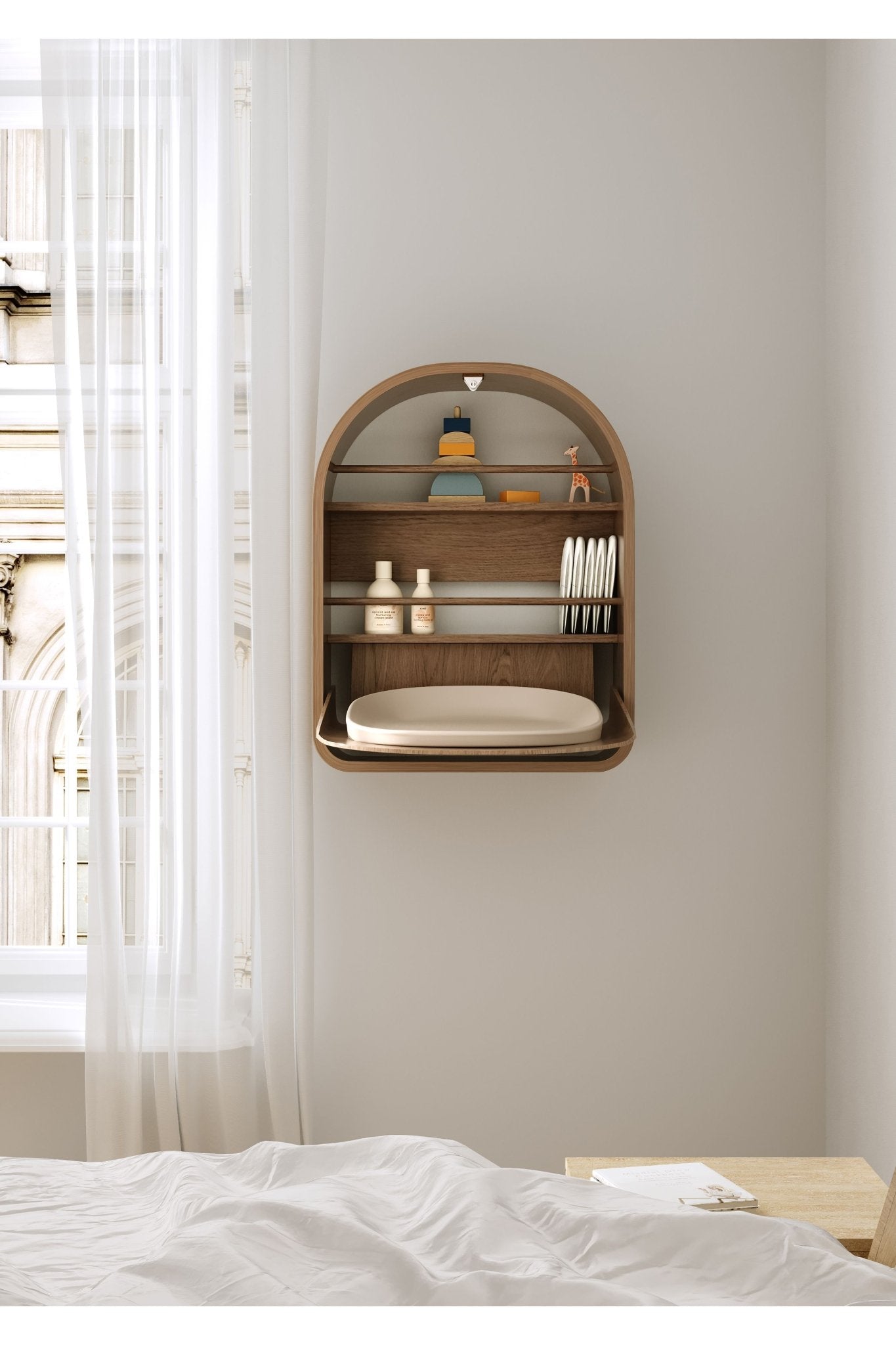 Kai wall changing table - Smoked oak van KAS Kopenhagen | Kids Conceptstore Le Fanfare