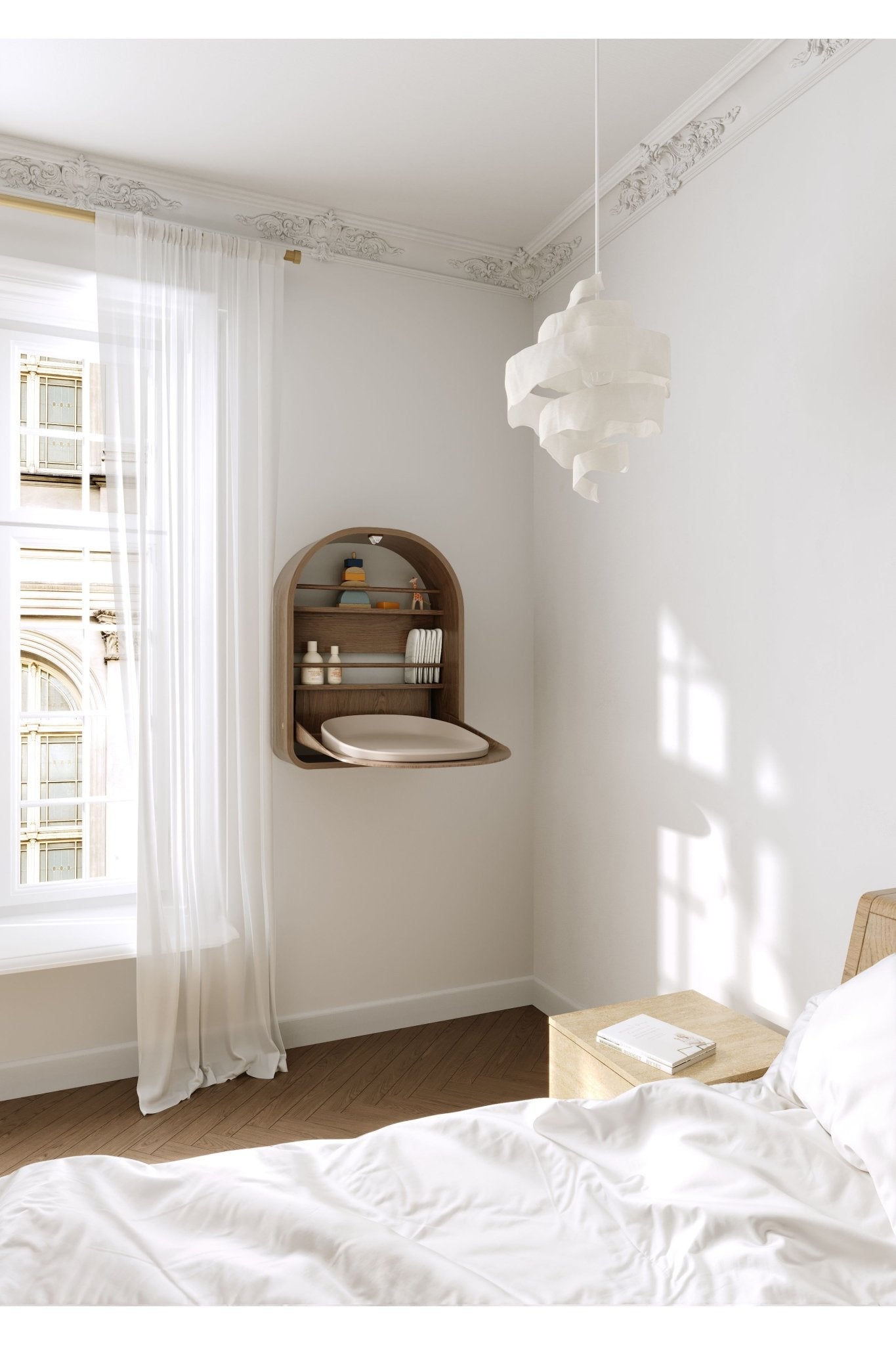 Kai wall changing table - Smoked oak van KAS Kopenhagen | Kids Conceptstore Le Fanfare