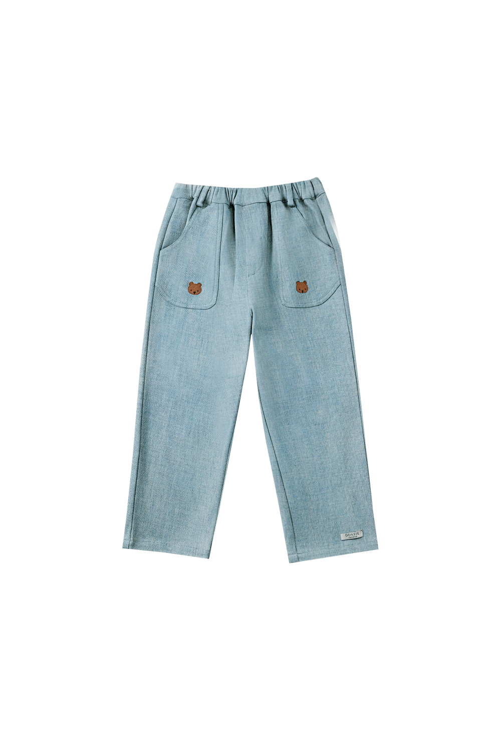 Kassim Denim Trousers - Bear - Ice Blue van Donsje Amsterdam | Kids Conceptstore Le Fanfare