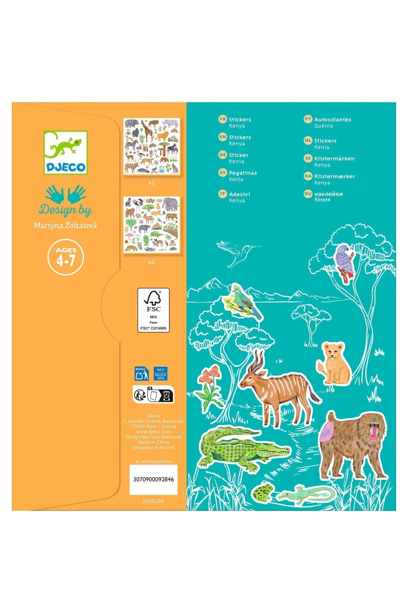 Kenia - Stickers van Djeco | Kids Conceptstore Le Fanfare
