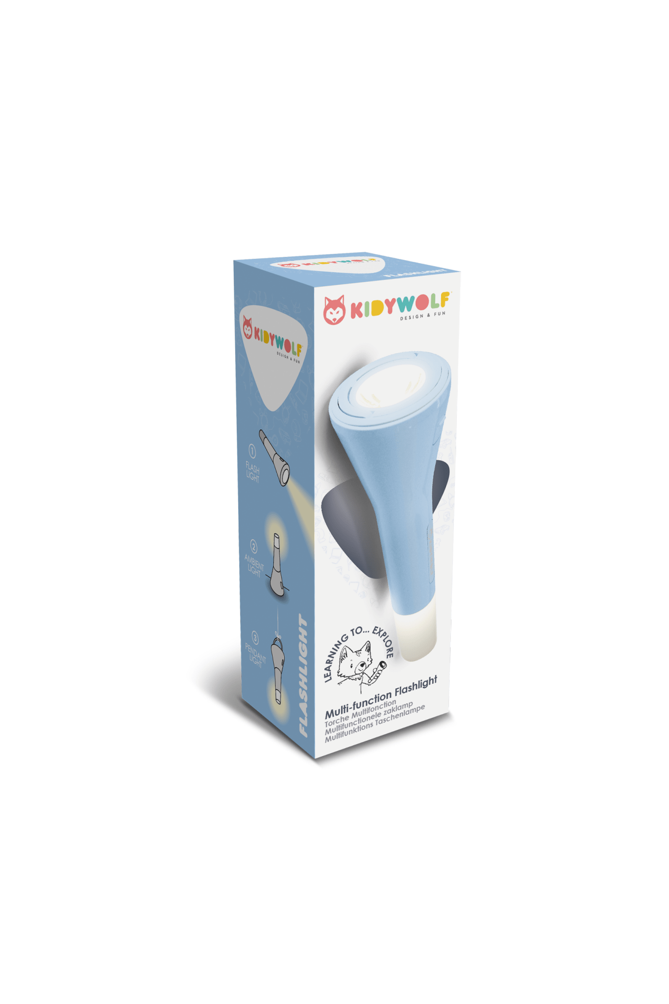 Kidywolf 3-in-1 zaklamp blauw van Kidywolf | Kids Conceptstore Le Fanfare