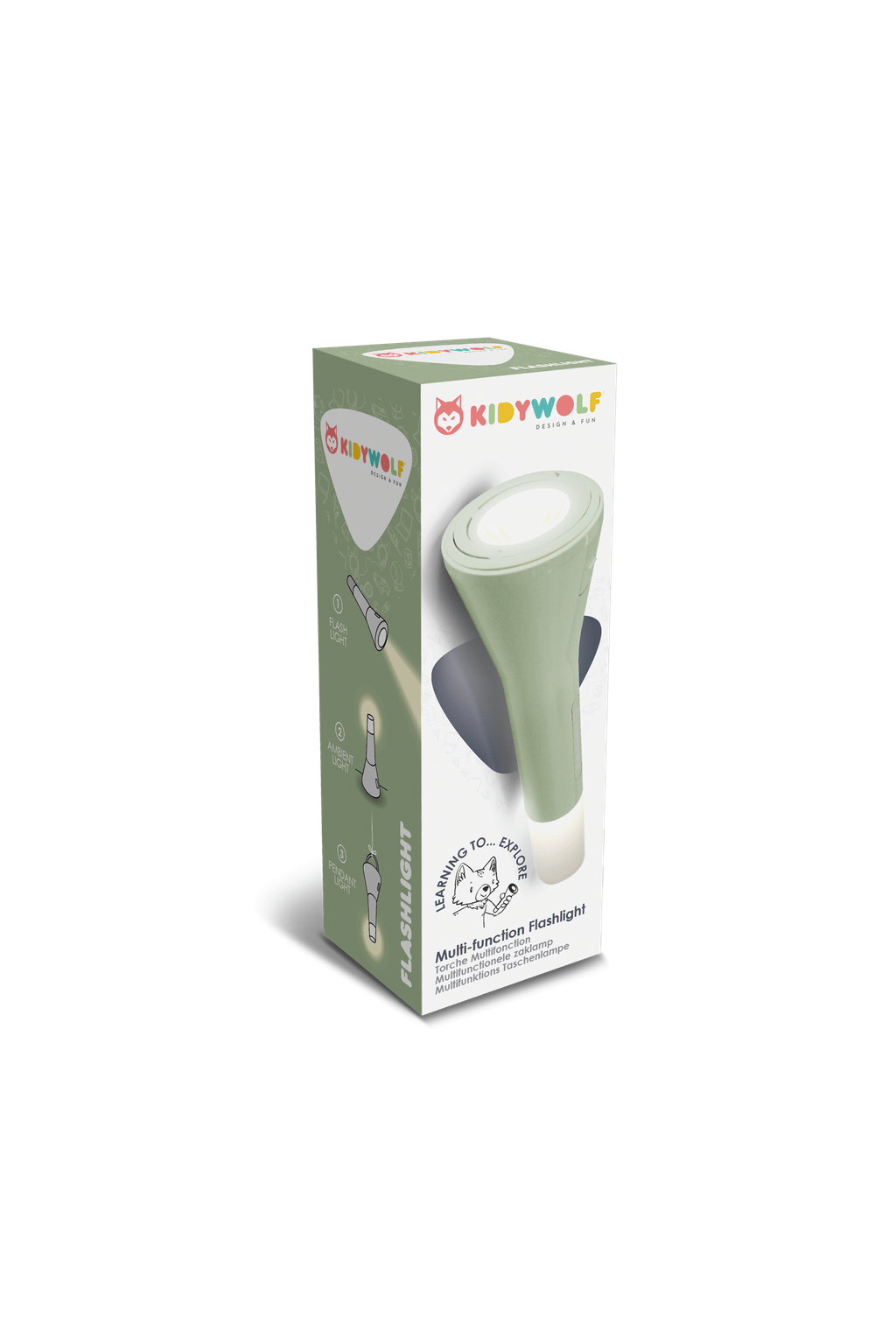 Kidywolf 3-in-1 zaklamp groen van Kidywolf | Kids Conceptstore Le Fanfare