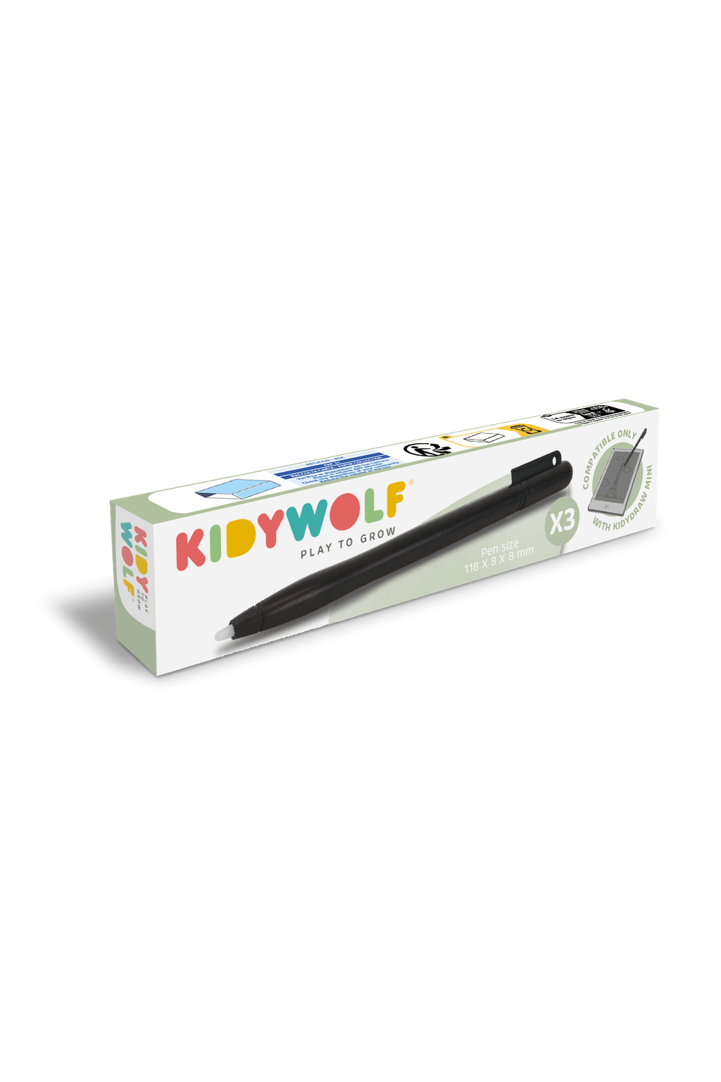 Kidywolf Kidypen voor Kidydraw-Mini (3st) van Kidywolf | Kids Conceptstore Le Fanfare