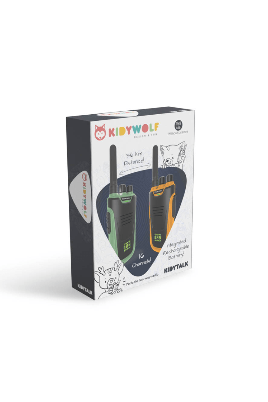 Kidywolf Kidytalk - Walkie Talkies - Green-Orange van Kidywolf | Kids Conceptstore Le Fanfare