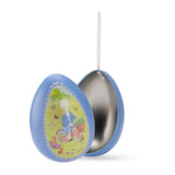 Klein blauw metalen ei - La Grande famille van Moulin Roty | Kids Conceptstore Le Fanfare