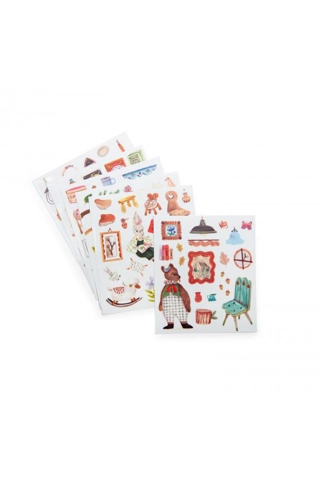 Kleurboek + 150 stickers - Les Minouchkas van Moulin Roty | Kids Conceptstore Le Fanfare