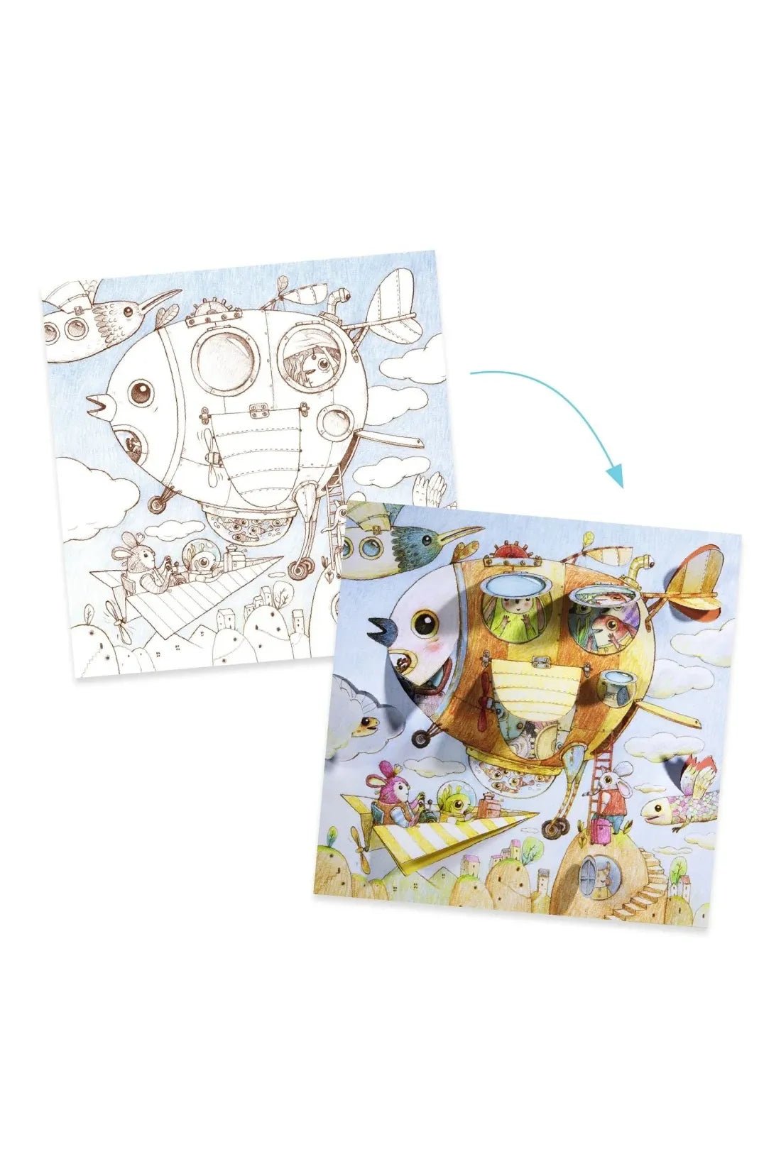 Kleurplaten - de reis van Malo van Djeco | Kids Conceptstore Le Fanfare