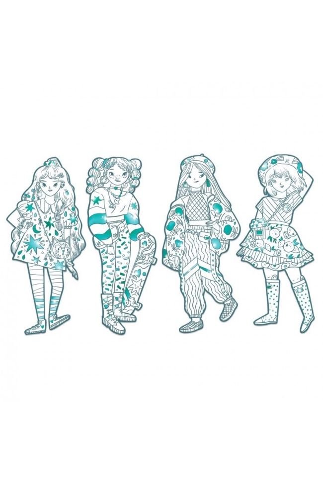 Kleurplaten Mode Angele & Vriendjes van Djeco | Kids Conceptstore Le Fanfare