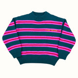 Knit Heritage Sweater - Green / Pink van Club Trésor | Kids Conceptstore Le Fanfare
