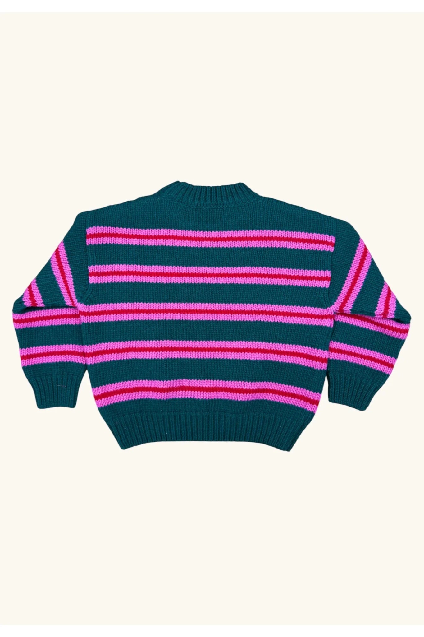 Knit Heritage Sweater - Green / Pink van Club Trésor | Kids Conceptstore Le Fanfare