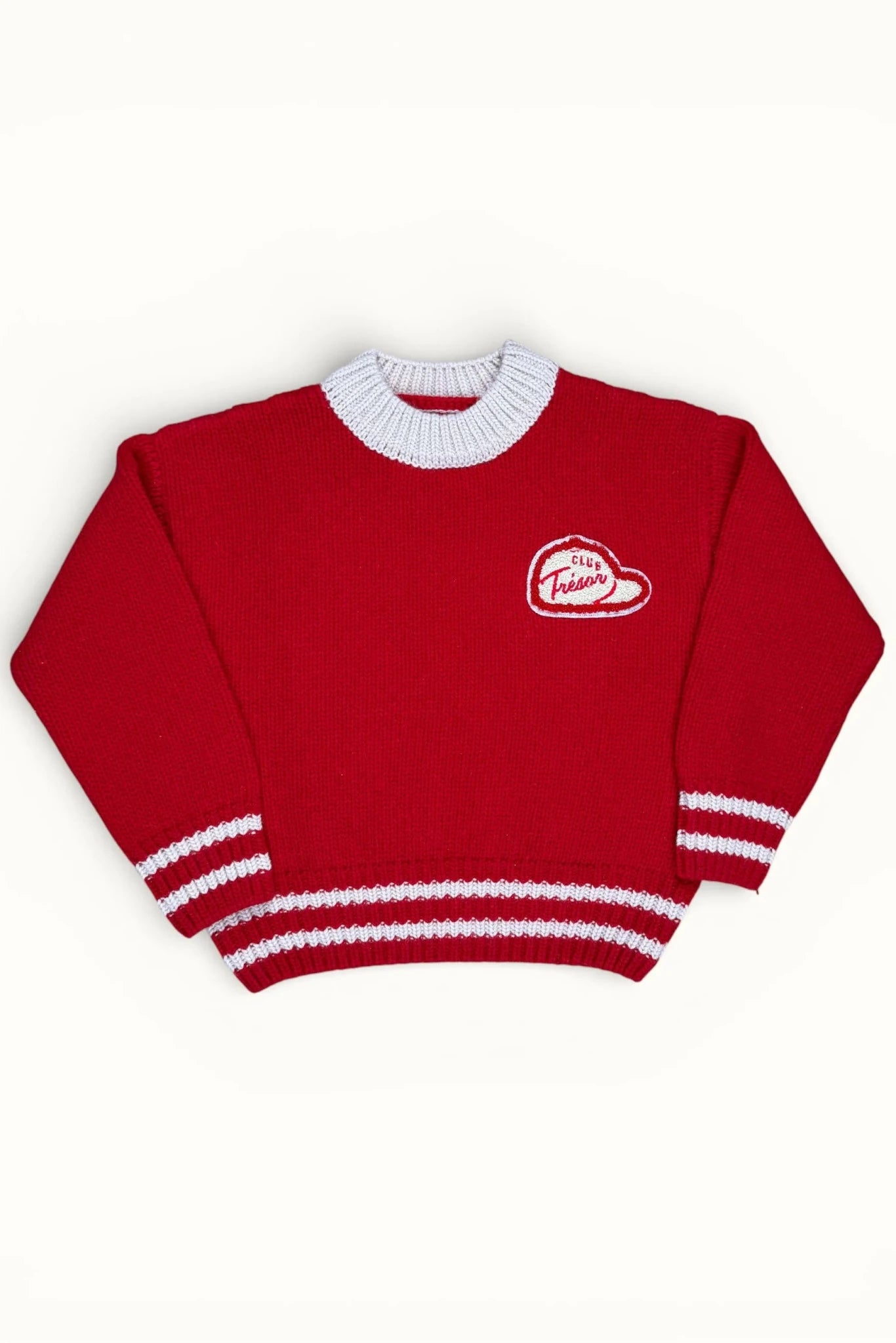 Knit Heritage Sweater - Red / Cream van Club Trésor | Kids Conceptstore Le Fanfare