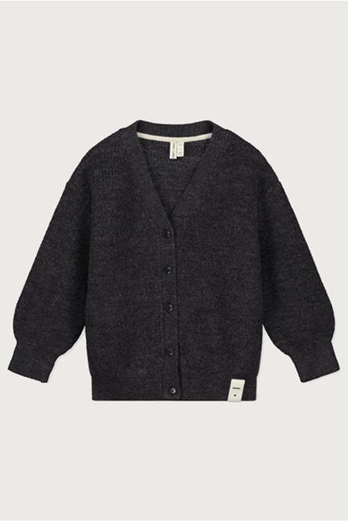 Knitted Cardigan Nearly Black Melange van Gray Label | Kids Conceptstore Le Fanfare
