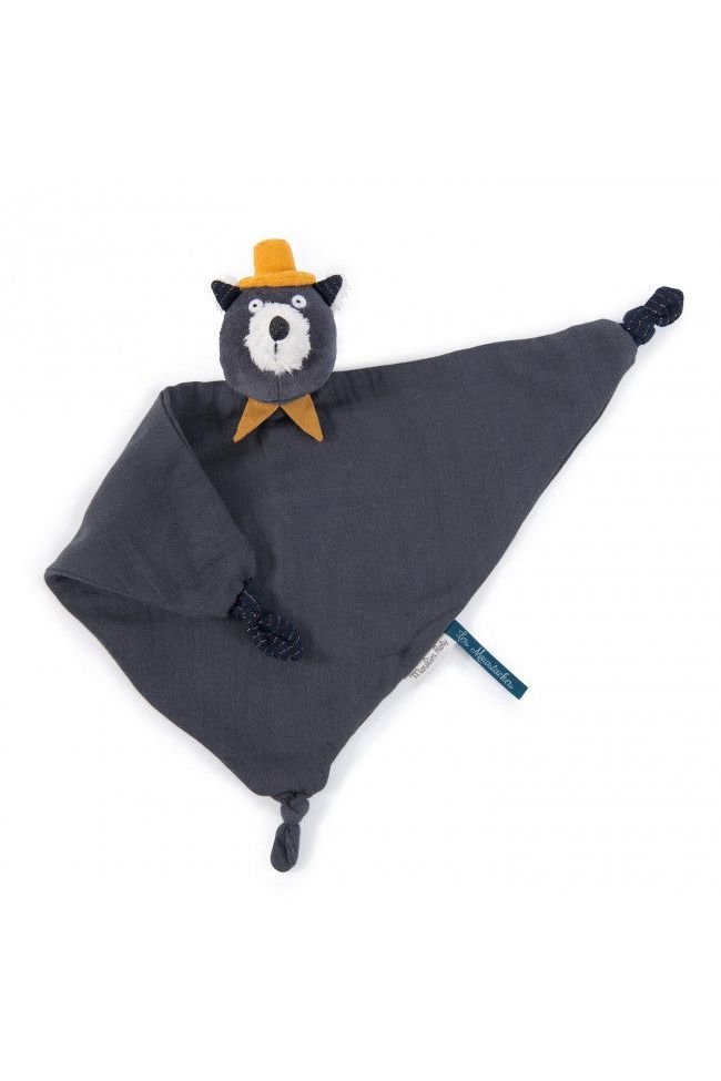 Knuffeldoekje Kat Donkergrijs Les Moustaches van Moulin Roty | Kids Conceptstore Le Fanfare