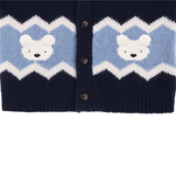 Kwinten Merino Wool Cardigan | Polar Bears - Navy Blue van Donsje Amsterdam | Kids Conceptstore Le Fanfare