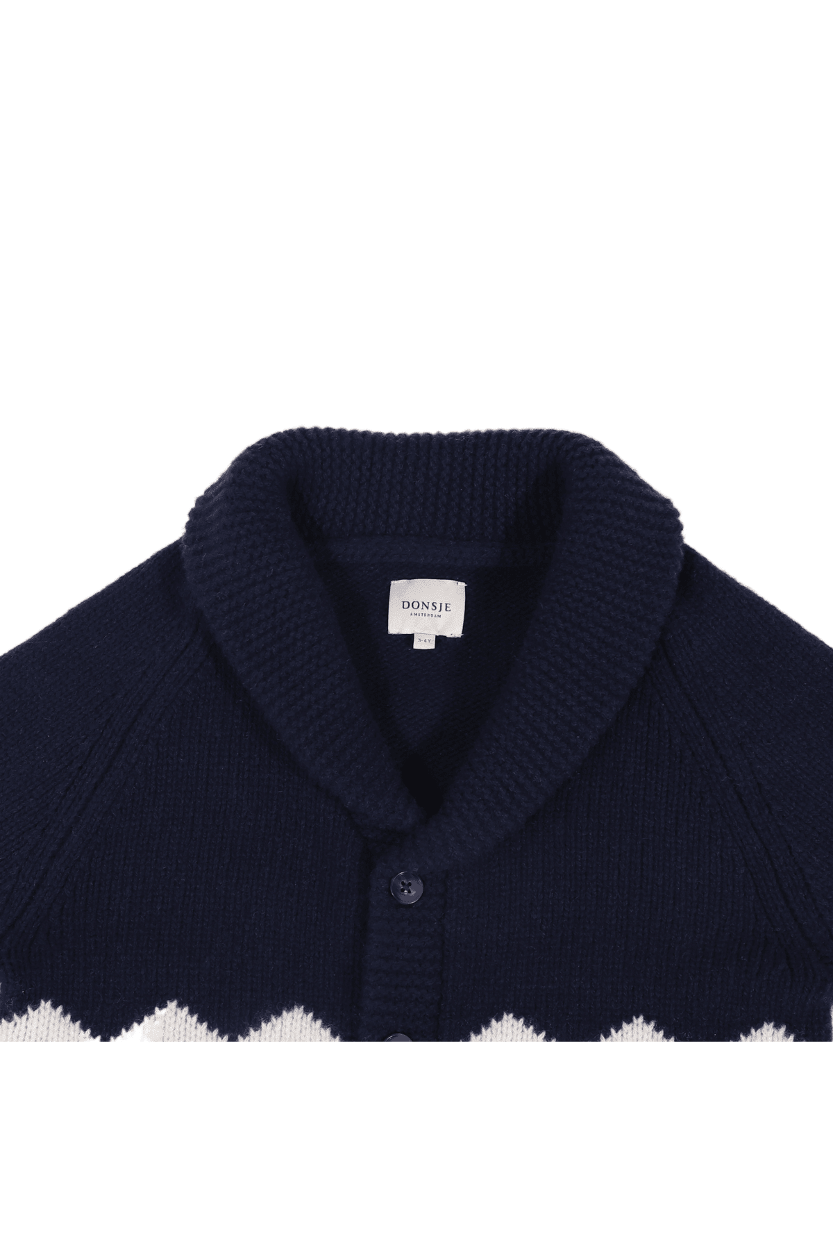 Kwinten Merino Wool Cardigan | Polar Bears - Navy Blue van Donsje Amsterdam | Kids Conceptstore Le Fanfare