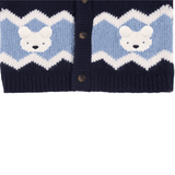 Kwinten Merino Wool Cardigan | Polar Bears - Navy Blue van Donsje Amsterdam | Kids Conceptstore Le Fanfare