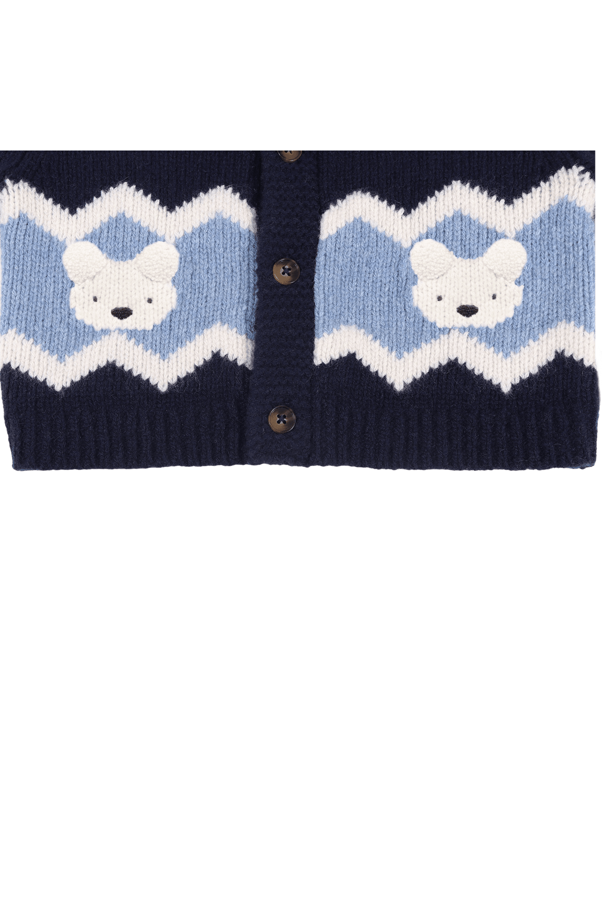 Kwinten Merino Wool Cardigan | Polar Bears - Navy Blue van Donsje Amsterdam | Kids Conceptstore Le Fanfare